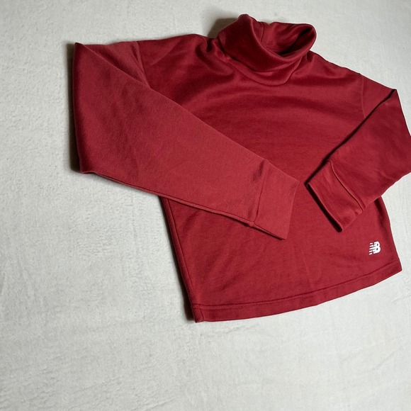 New Balance Tops - New Balance Red Turtleneck Cropped Pullover Sweatshirt Athletic Women's M